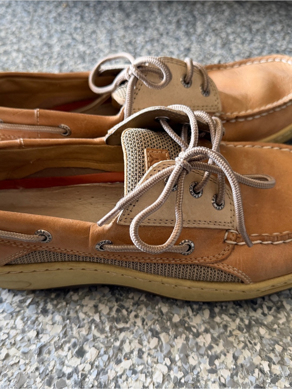 Sperry Men's Light Brown Leather & Tan Boat Shoes